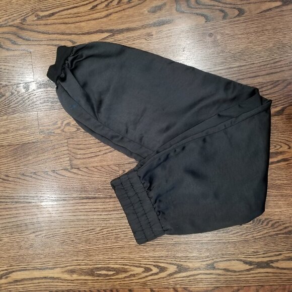 ACOA Black Satin Elastic Joggers Size Small - Picture 8 of 13